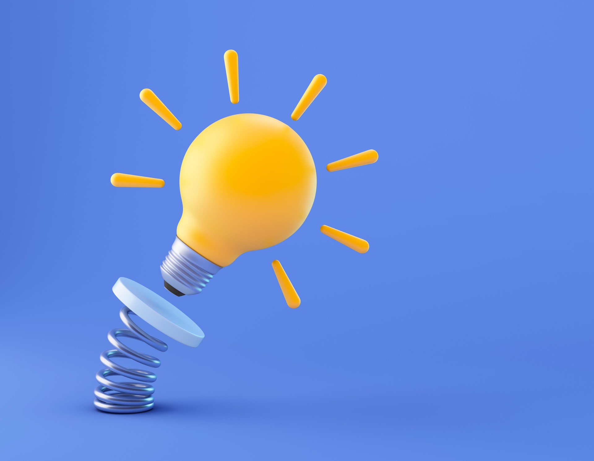 Light bulb jumping on coiled spring